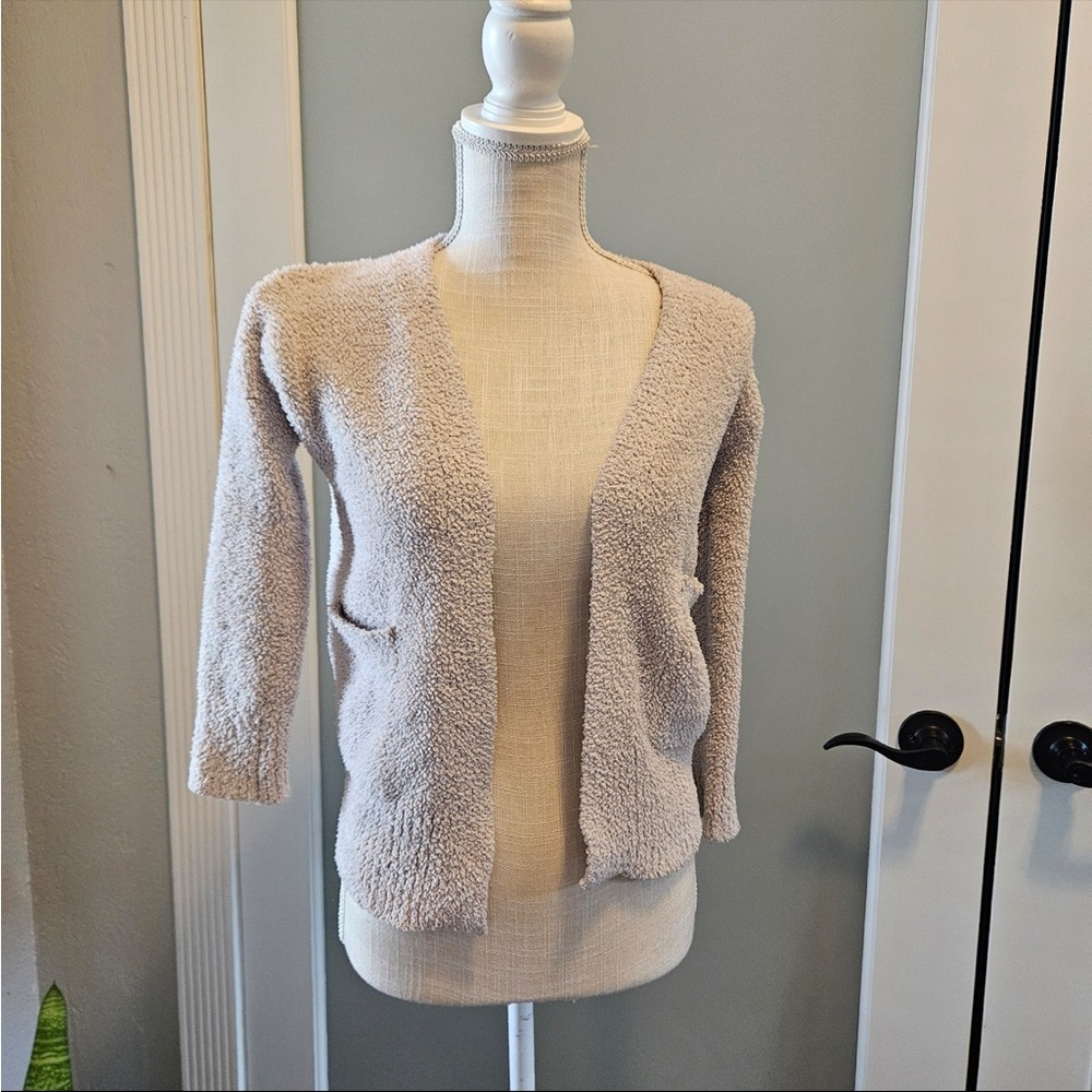 Barefoot Dreams kids Soft Cream Sweater cardigan size 6/7